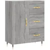 Image de vidaXL Buffet haut Sonoma gris 69,5x34x180 cm Bois d'ingÃ©nierie