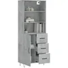 Image de vidaXL Buffet haut Gris bÃ©ton 69,5x34x180 cm Bois d'ingÃ©nierie