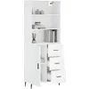 Image de vidaXL Buffet haut Blanc 69,5x34x180 cm Bois d'ingÃ©nierie