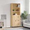 Image de Vidaxl Buffet Haut ChÃªne Sonoma 69,5x34x180 Cm Bois D'ingÃ©nierie