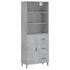 Image de vidaXL Buffet haut Gris bÃ©ton 69,5x34x180 cm Bois d'ingÃ©nierie