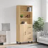 Image de Vidaxl Buffet Haut ChÃªne Sonoma 69,5x34x180 Cm Bois D'ingÃ©nierie