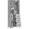 Image de vidaXL Buffet haut Gris bÃ©ton 69,5x34x180 cm Bois d'ingÃ©nierie
