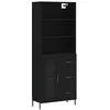 Image de vidaXL Buffet haut Noir 69,5x34x180 cm Bois d'ingÃ©nierie