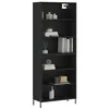 Image de vidaXL Buffet noir 69,5x32,5x180 cm bois d'ingÃ©nierie