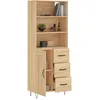 Image de Vidaxl Buffet Haut ChÃªne Sonoma 69,5x34x180 Cm Bois D'ingÃ©nierie