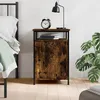 Image de vidaXL Table de chevet chÃªne fumÃ© 40x42x60 cm bois d'ingÃ©nierie