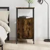 Image de vidaXL Table de chevet chÃªne fumÃ© 41x31x80 cm bois d'ingÃ©nierie
