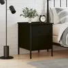 Image de vidaXL Table de chevet noir 40x42x50 cm bois d'ingÃ©nierie
