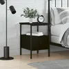 Image de Table de chevet noire 34 Ã 36 Ã 50 cm avec pieds rÃ©glables et table d'appoint de rangement