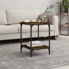 Image de vidaXL Table basse chÃªne fumÃ© 40x40x55 cm bois d'ingÃ©nierie