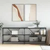 Image de vidaXL Table console noir 200x30x75 cm bois d'ingÃ©nierie et fer