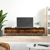 Image de vidaXL Meuble TV chÃªne fumÃ© 150x36x30 cm bois d'ingÃ©nierie