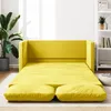 Image de vidaXL CanapÃ©-lit 2 en 1 jaune foncÃ© 122x204x55 cm velours