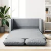Image de CanapÃ©-Lit 2-en-1 Tissu 112x174x55 cm Gris Clair avec Coussin