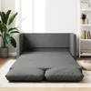 Image de CanapÃ©-Lit 2-en-1 Tissu Gris FoncÃ© 112x174x55 cm avec Coussin