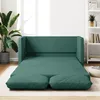 Image de CanapÃ©-Lit 2-en-1 Tissu Vert FoncÃ© 112x174x55 cm avec Coussin