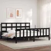Image de vidaXL Cadre de lit avec tÃªte de lit noir 200x200 cm bois massif