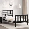 Image de vidaXL Cadre de lit sans matelas noir bois de pin massif