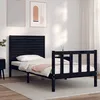 Image de vidaXL Cadre de lit sans matelas noir bois de pin massif