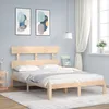 Image de vidaXL Cadre de lit avec tÃªte de lit 140x200 cm bois massif