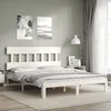 Image de vidaXL Cadre de lit avec tÃªte de lit blanc 160x200 cm bois massif