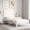 Image de vidaXL Cadre de lit et tÃªte de lit blanc 100x200 cm bois massif