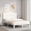 Image de vidaXL Cadre de lit avec tÃªte de lit blanc 120x200 cm bois massif