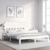 Image de vidaXL Cadre de lit avec tÃªte de lit blanc 160x200 cm bois massif