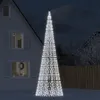 Image de vidaXL Arbre de NoÃ«l lumineux sur mÃ¢t de drapeau 1534 LED blanc 500 cm