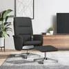 Image de vidaXL Fauteuil de massage inclinable avec repose-pied noir tissu
