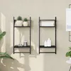 Image de vidaXL ÃtagÃ¨res murales Ã  2 niveaux avec barres 2 pcs noir 30x25x65 cm