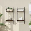 Image de vidaXL ÃtagÃ¨res murales Ã  2 niveaux avec barres 2 pcs chÃªne marron