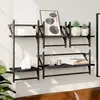Image de vidaXL Ensemble d'Ã©tagÃ¨res murales barres 4 pcs noir bois d'ingÃ©nierie