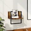 Image de Vidaxl ÃtagÃ¨re Murale Avec Barre ChÃªne FumÃ© 30x25x30 Cm