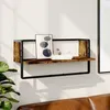 Image de Vidaxl ÃtagÃ¨re Murale Avec Barre ChÃªne FumÃ© 65x25x30 Cm