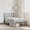 Image de vidaXL Cadre de lit mÃ©tal sans matelas avec tÃªte de lit noir 90x190 cm