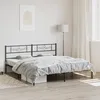 Image de vidaXL Cadre de lit mÃ©tal sans matelas avec tÃªte de lit noir 183x213cm
