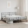 Image de vidaXL Cadre de lit mÃ©tal sans matelas avec pied de lit noir 193x203cm