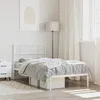 Image de Vidaxl Cadre De Lit MÃ©tal Sans Matelas Avec TÃªte De Lit Blanc 75x190cm