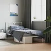 Image de vidaXL Cadre de lit mÃ©tal avec tÃªte de lit blanc 90x200 cm
