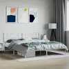 Image de vidaXL Cadre de lit mÃ©tal avec tÃªte de lit blanc 180x200 cm
