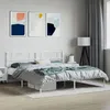 Image de vidaXL Cadre de lit mÃ©tal sans matelas et tÃªte de lit blanc 193x203 cm