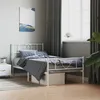 Image de vidaXL Cadre de lit mÃ©tal avec tÃªte de lit/pied de lit blanc 80x200 cm
