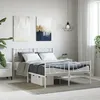 Image de vidaXL Cadre de lit mÃ©tal avec tÃªte de lit/pied de lit blanc 120x190cm