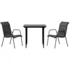 Image de Vidaxl Ensemble Ã Manger De Jardin 3 Pcs Noir TextilÃ¨ne Et Acier