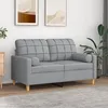 Image de vidaXL CanapÃ© 2 places avec oreillers gris clair 120 cm tissu