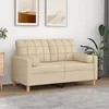 Image de vidaXL CanapÃ© 2 places avec oreillers dÃ©coratifs crÃ¨me 120 cm tissu