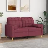 Image de vidaXL CanapÃ© 2 places avec oreillers bordeaux 120 cm tissu