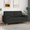 Image de vidaXL CanapÃ© 2 places avec oreillers dÃ©coratifs noir 140 cm tissu